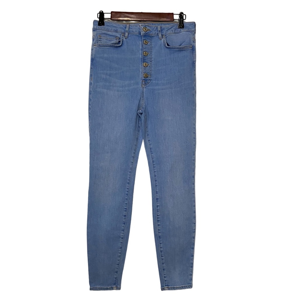 Forever 21 Button Fly Skinny Womans 29 High Rise Jeans Blue
